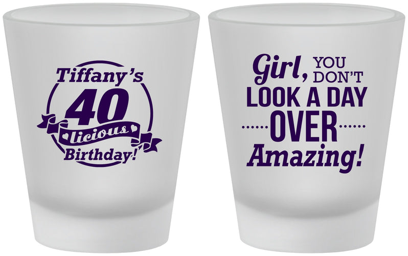 Custom Birthday Frosted Shot Glasses - 40th | 20153