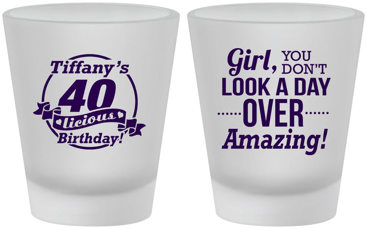Custom Birthday Frosted Shot Glasses - 40th | 20153