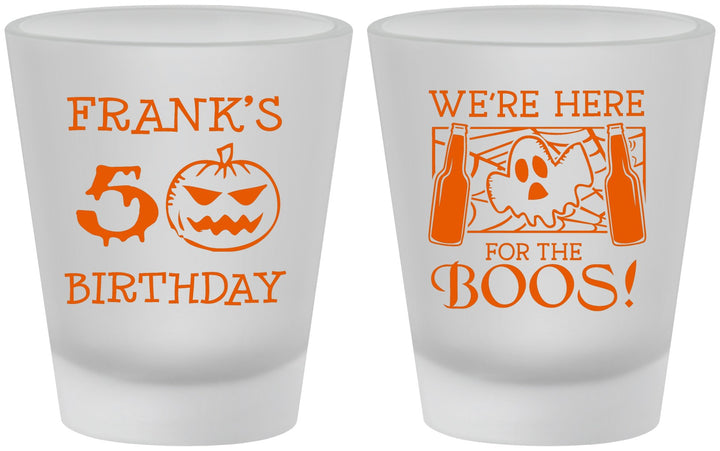 Custom Birthday Frosted Shot Glasses - 50th Halloween | 20157