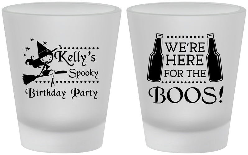 Custom Birthday Frosted Shot Glasses - Halloween Spooky Boos | 20158