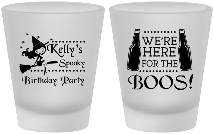 Custom Birthday Frosted Shot Glasses - Halloween Spooky Boos | 20158