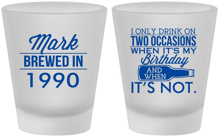 Custom Birthday Frosted Shot Glasses - 40th | 20171
