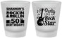Custom Birthday Frosted Shot Glasses - 50th Rock Star | 20173