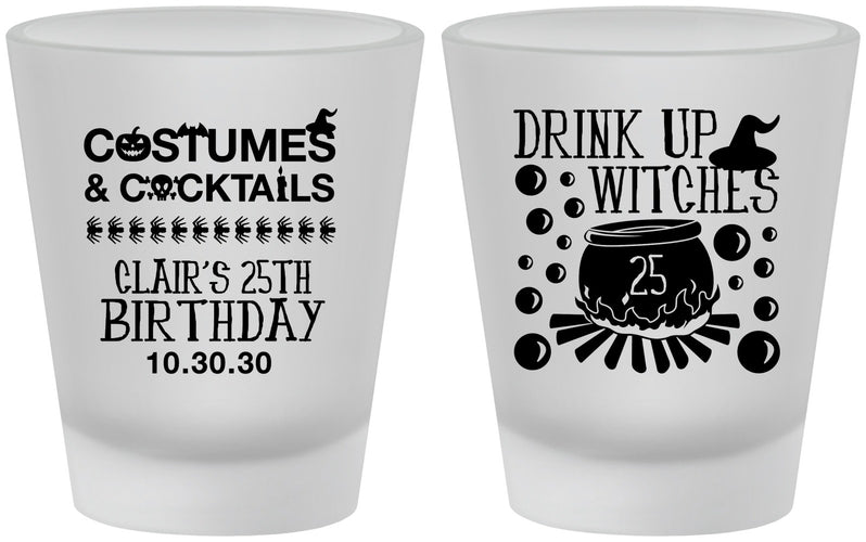Custom Birthday Frosted Shot Glasses - 25th Halloween | 20184