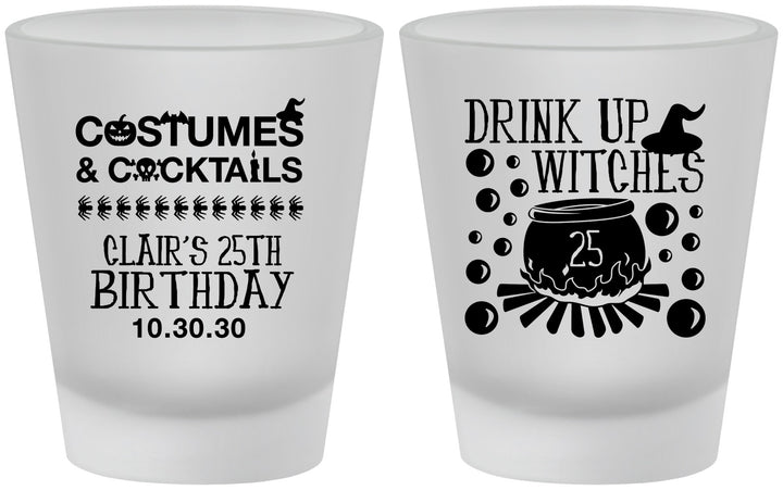Custom Birthday Frosted Shot Glasses - 25th Halloween | 20184
