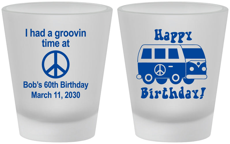 Custom Birthday Frosted Shot Glasses - 60th | 20186
