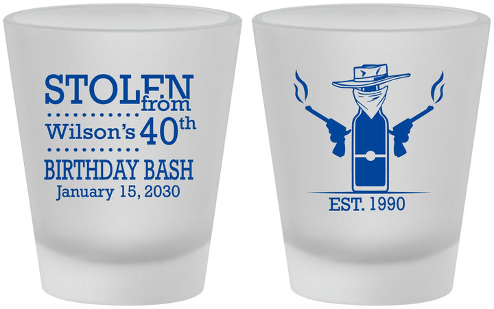 Custom Birthday Frosted Shot Glasses - 40th | 20193