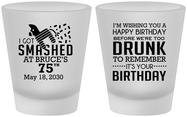 Custom Birthday Frosted Shot Glasses - 75th | 20195