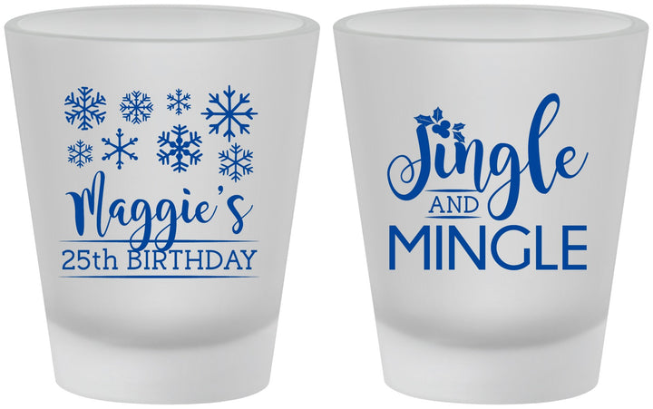 Custom Birthday Frosted Shot Glasses - 25th Christmas | 20197