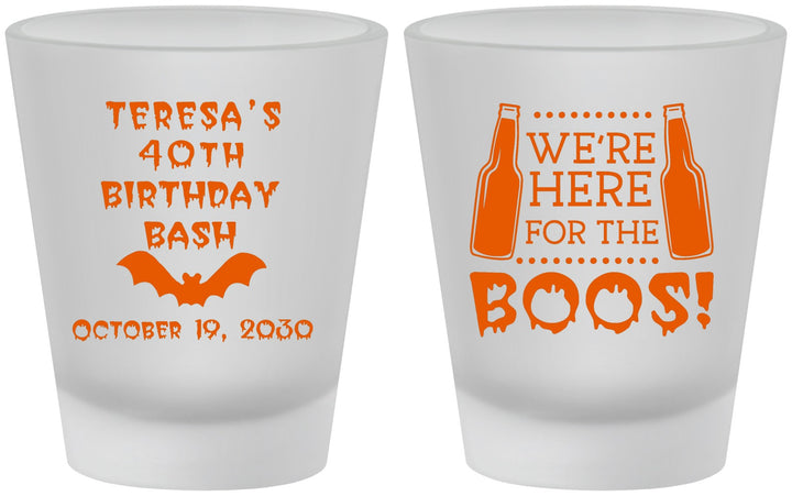Custom Birthday Frosted Shot Glasses - 40th Halloween | 20198