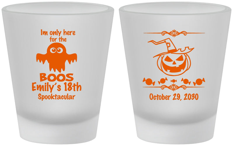 Custom Birthday Frosted Shot Glasses - 18th Halloween | 20199
