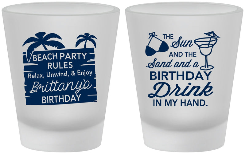 Custom Birthday Frosted Shot Glasses - Beach | 20201