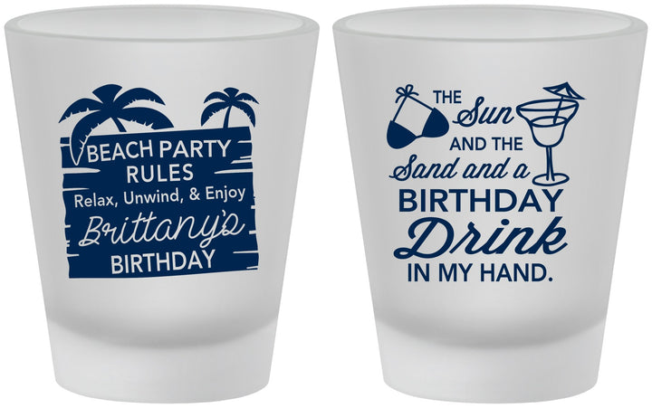 Custom Birthday Frosted Shot Glasses - Beach | 20201