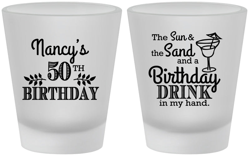 Custom Birthday Frosted Shot Glasses - 50th | 20203
