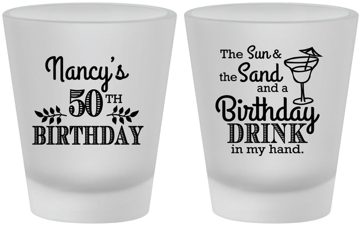 Custom Birthday Frosted Shot Glasses - 50th | 20203