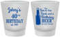 Custom Birthday Frosted Shot Glasses - 40th Sun Sand Beer | 20204