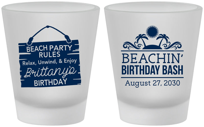 Custom Birthday Frosted Shot Glasses - Beach | 20211