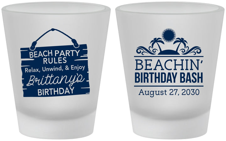 Custom Birthday Frosted Shot Glasses - Beach | 20211