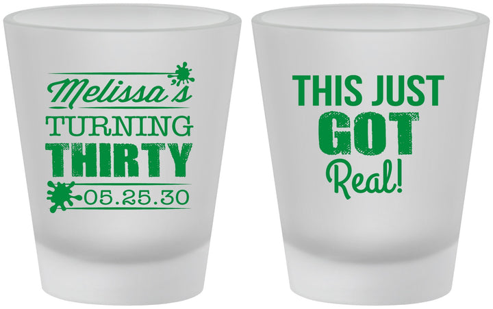 Custom Birthday Frosted Shot Glasses - 30th | 20213