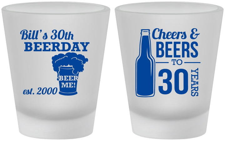 Custom Birthday Frosted Shot Glasses - 30th | 20215