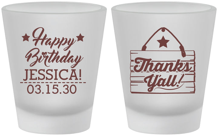 Custom Birthday Frosted Shot Glasses - Country Farm | 20221