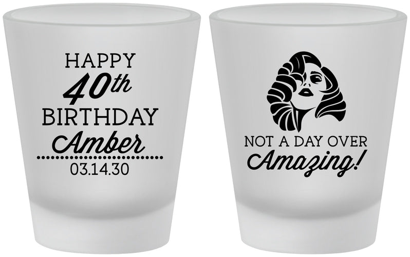 Custom Birthday Frosted Shot Glasses - 40th | 20222