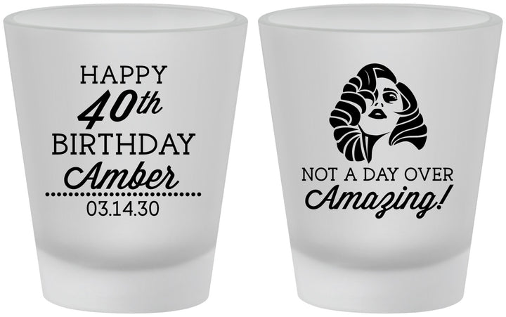 Custom Birthday Frosted Shot Glasses - 40th | 20222
