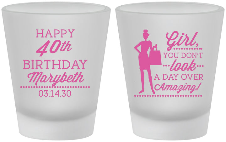 Custom Birthday Frosted Shot Glasses - 40th | 20223