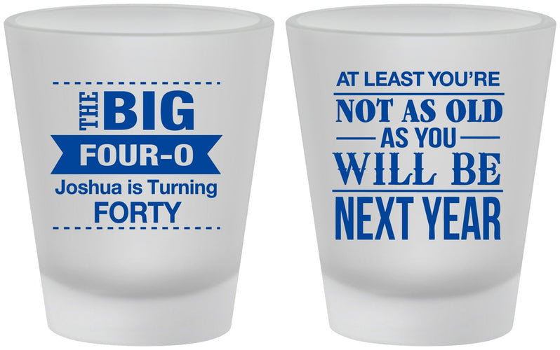 Custom Birthday Frosted Shot Glasses - 40th | 20225