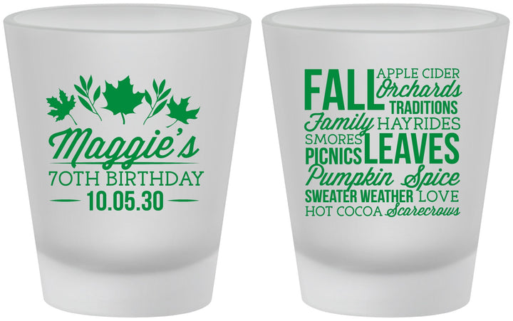 Custom Birthday Frosted Shot Glasses - 70th Fall | 20228