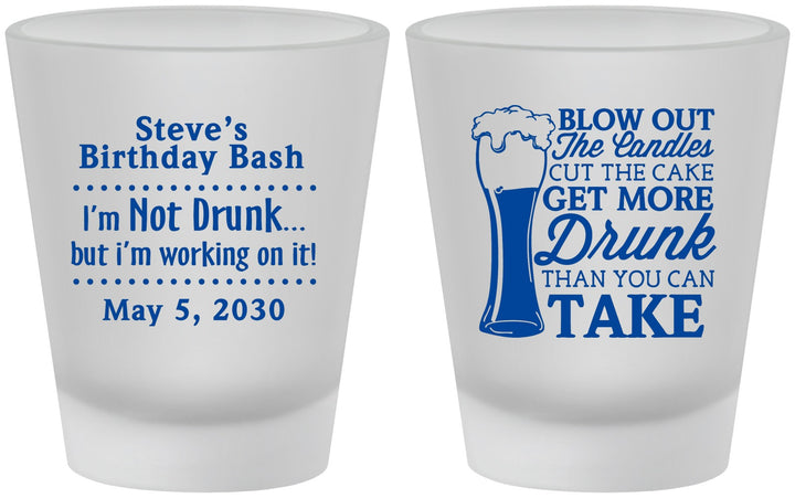 Custom Birthday Frosted Shot Glasses - Beer Drunk | 20230