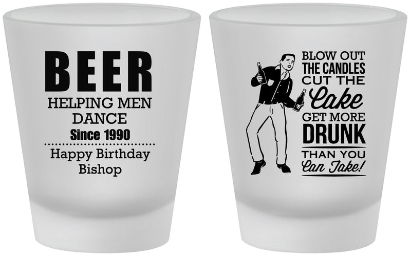 Custom Birthday Frosted Shot Glasses - 40th | 20231