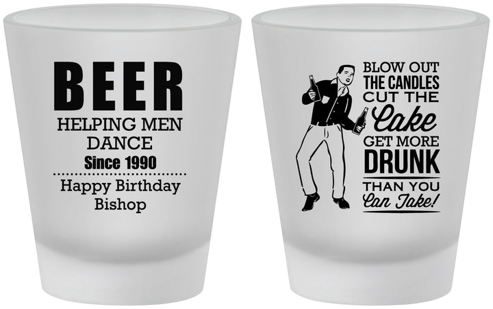 Custom Birthday Frosted Shot Glasses - 40th | 20231