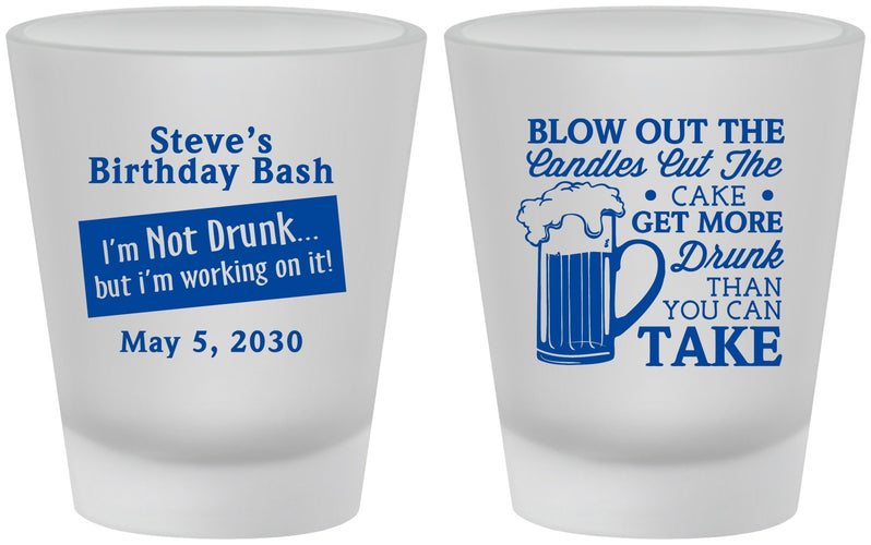 Custom Birthday Frosted Shot Glasses - Beer Drunk | 20232