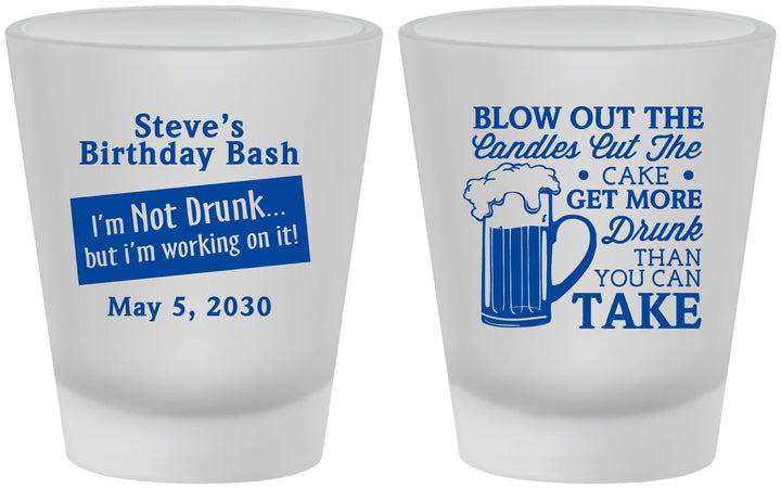 Custom Birthday Frosted Shot Glasses - Beer Drunk | 20232