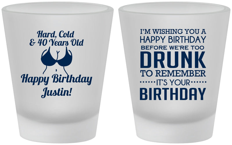 Custom Birthday Frosted Shot Glasses - 40th | 20237
