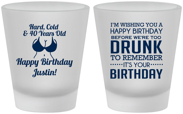 Custom Birthday Frosted Shot Glasses - 40th | 20237