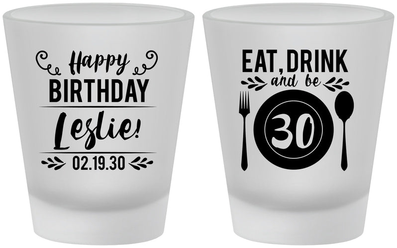 Custom Birthday Frosted Shot Glasses - 30th | 20240