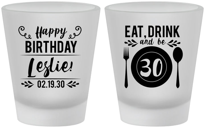 Custom Birthday Frosted Shot Glasses - 30th | 20240