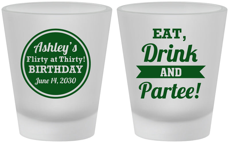 Custom Birthday Frosted Shot Glasses - 30th | 20242