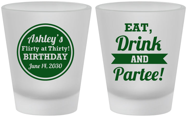 Custom Birthday Frosted Shot Glasses - 30th | 20242