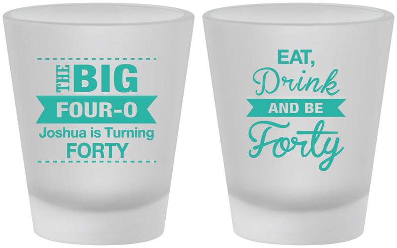 Custom Birthday Frosted Shot Glasses - 40th | 20243