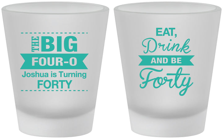 Custom Birthday Frosted Shot Glasses - 40th | 20243