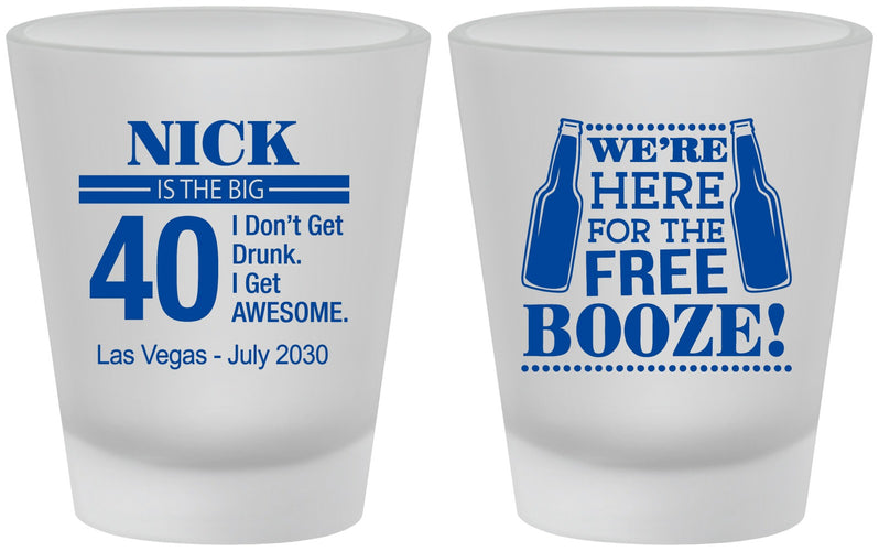 Custom Birthday Frosted Shot Glasses - 40th | 20249