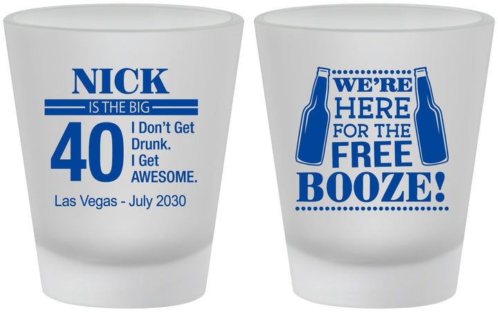 Custom Birthday Frosted Shot Glasses - 40th | 20249