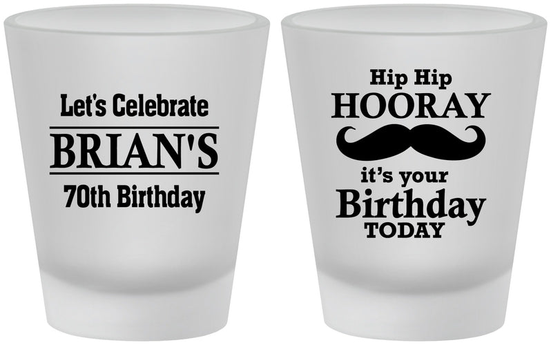 Custom Birthday Frosted Shot Glasses - 70th | 20251