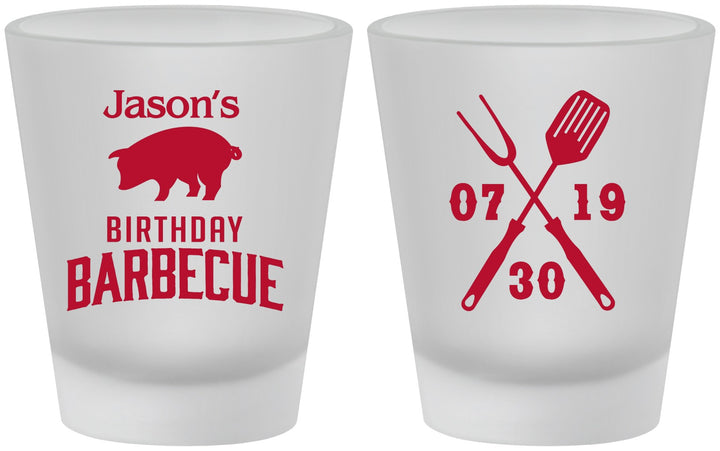 Custom Birthday Frosted Shot Glasses - Barbeque Bbq | 20253