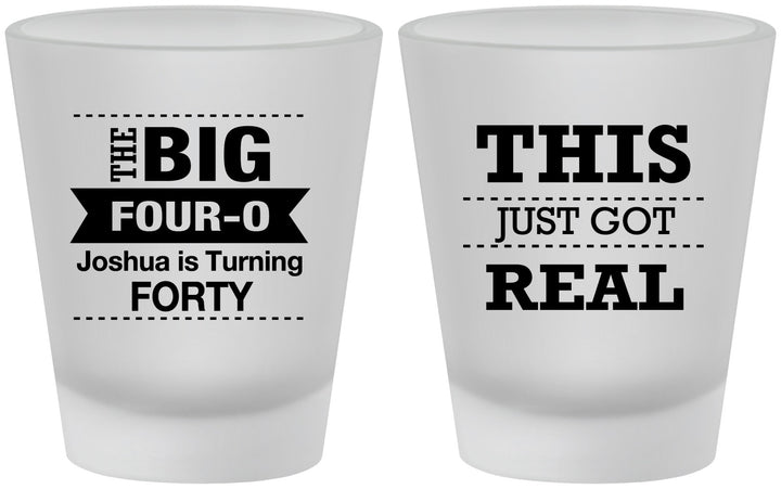 Custom Birthday Frosted Shot Glasses - 40th | 20254