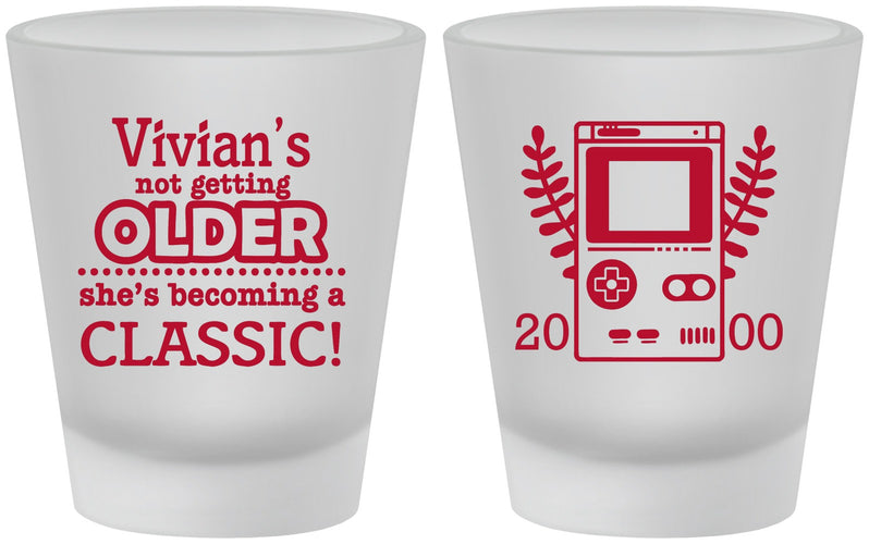 Custom Birthday Frosted Shot Glasses - 30th Video Games | 20267