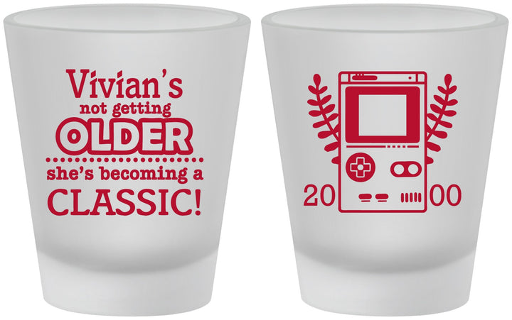 Custom Birthday Frosted Shot Glasses - 30th Video Games | 20267